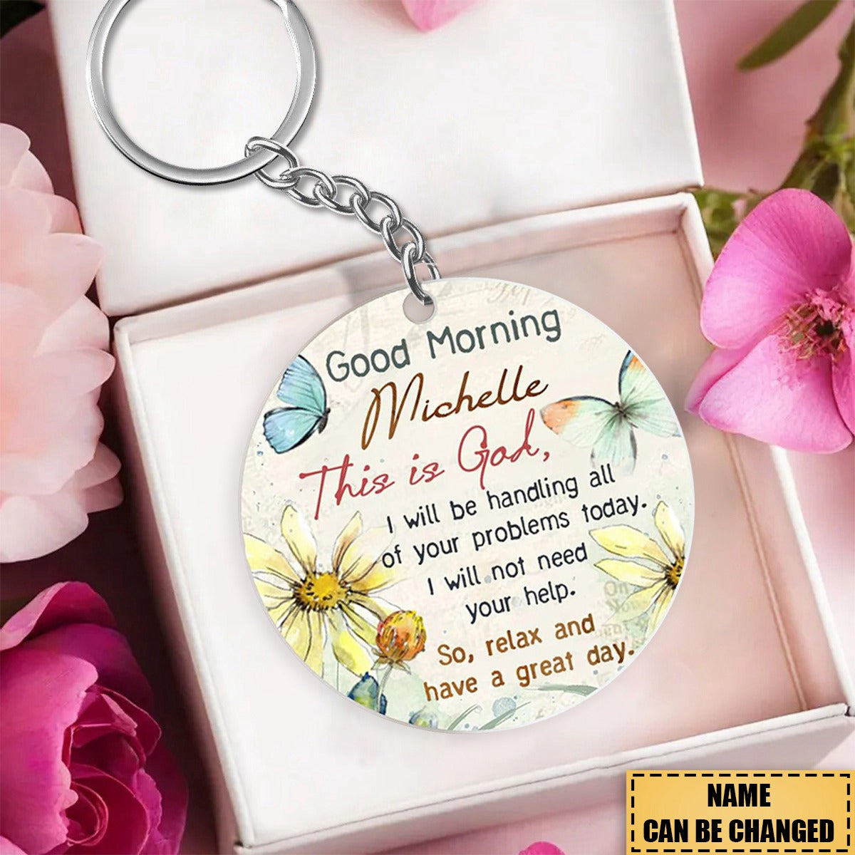 KISSFAITH- Personalized Custom Name Bible Verse Keychain - kissfaith