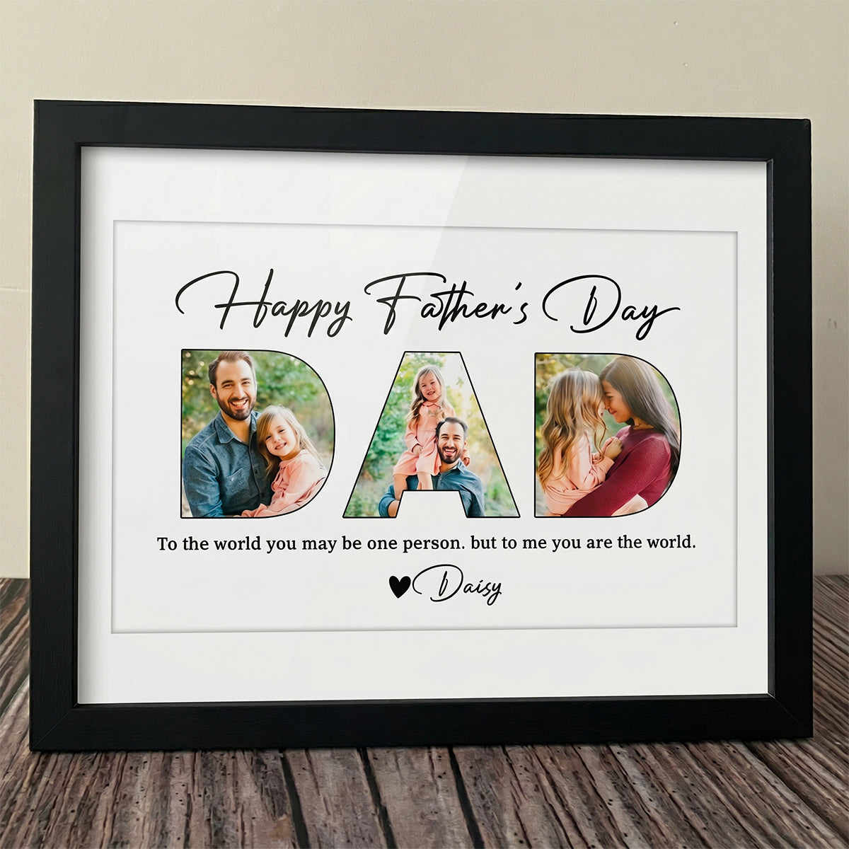 Happy Father's Day - Upload Photo Picture Frame Poster