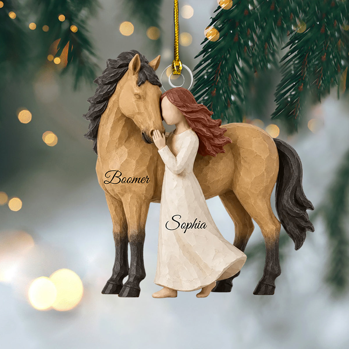 Personalized Girl And Horse Christmas Ornament,Horse Lover Gift