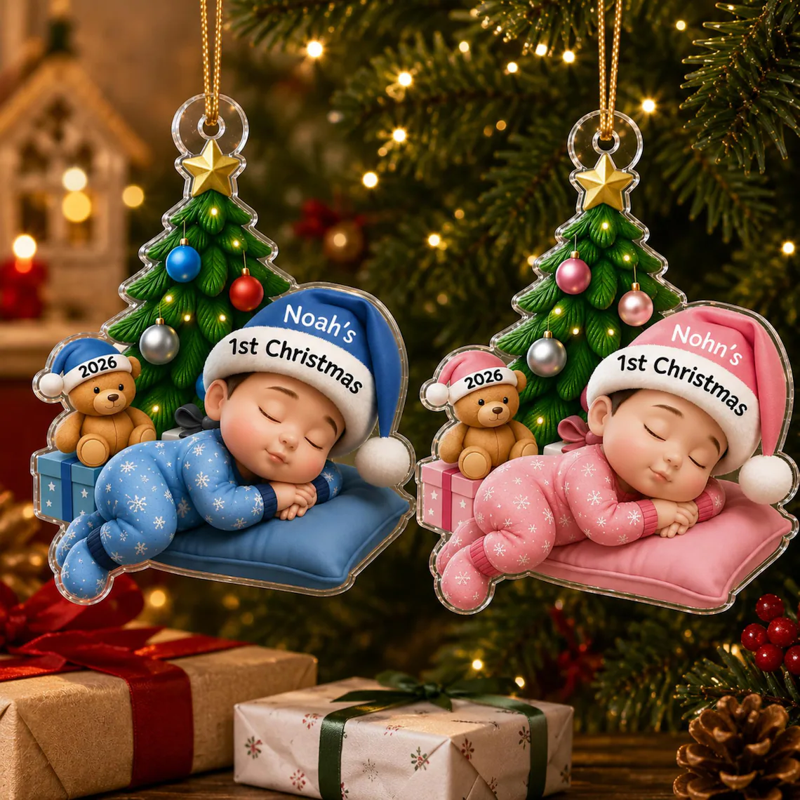 Personalized Baby First Christmas Acrylic Ornament