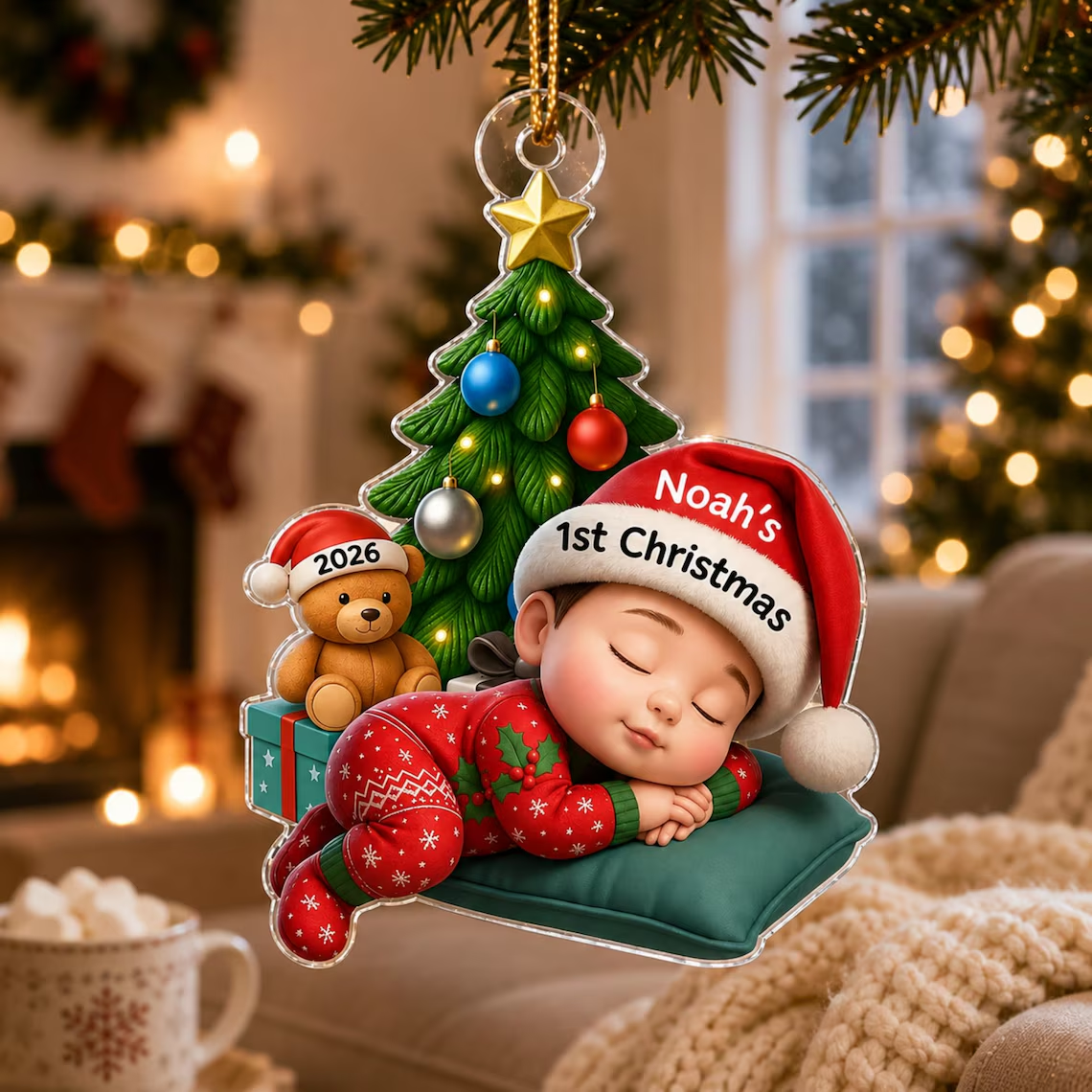 Personalized Baby First Christmas Acrylic Ornament