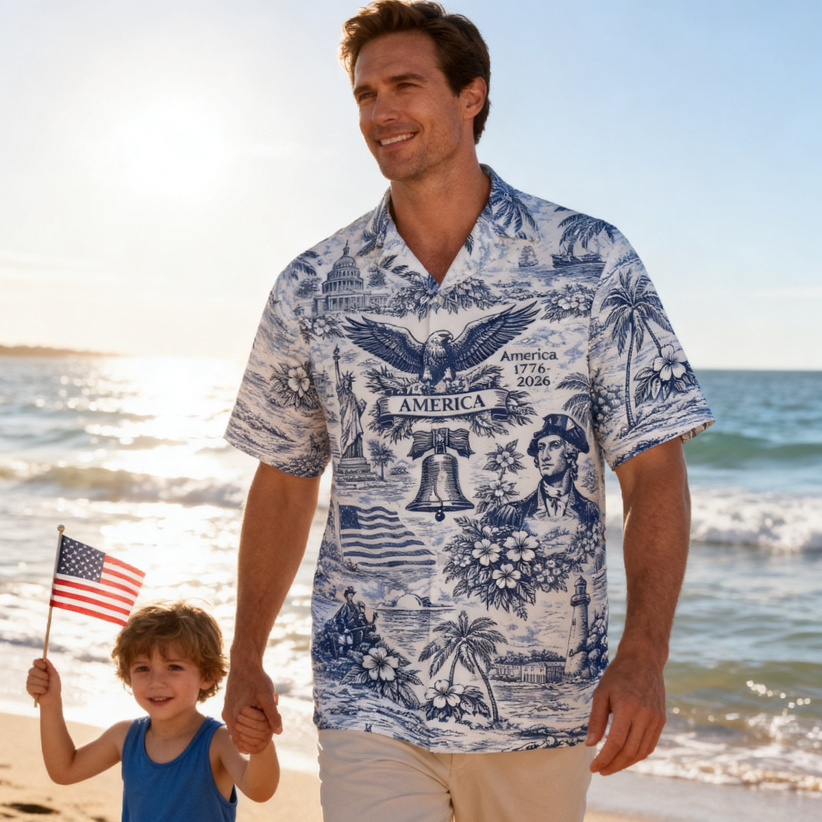 250 Years of America Hawaiian Shirt 1776-2026, 4th of July Shirt