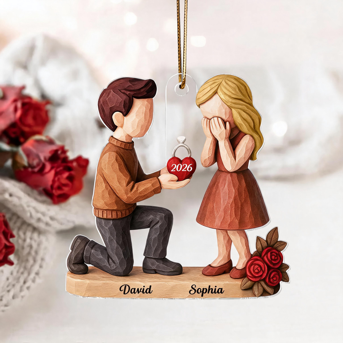 Couple Marriage Proposal - Personalized Acrylic Ornament