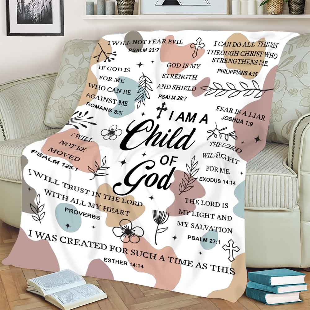 Personalized Christian Blanket Gifts I Am a Child of God