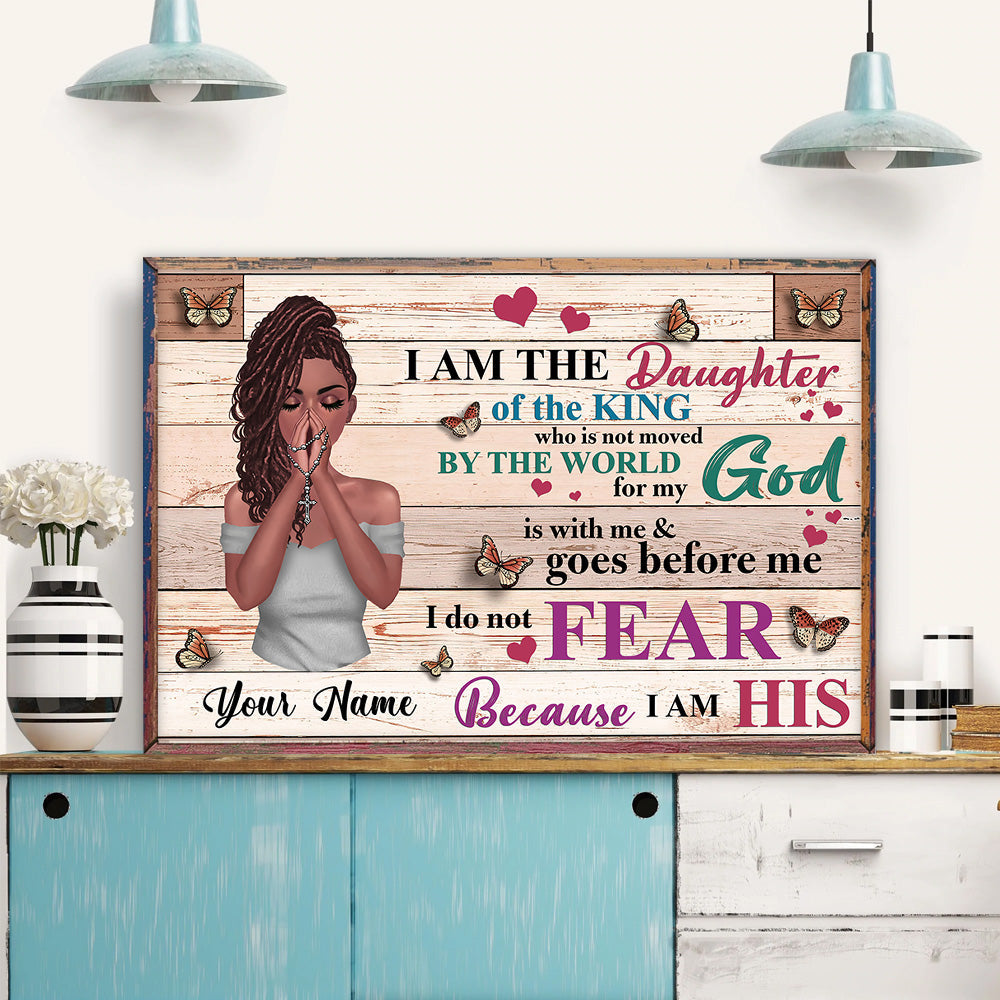 Christian Woman Custom Canvas Am The Daughter Of The King I Am His Personalized Gift For Her