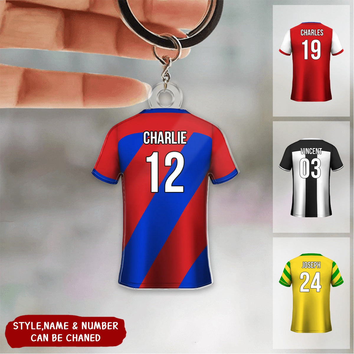 Soccer Shirt Any Name, Any Number, Any Team Personalized Acrylic Keychain