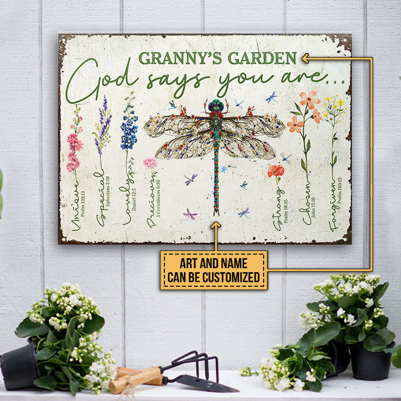 Garden Floral Art Gardener Plant Lover God Says Custom Classic Metal Signs