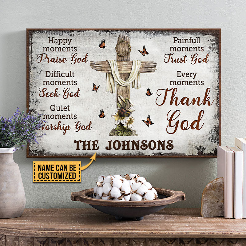 Personalized Christian Cross Happy Moments Custom Poster