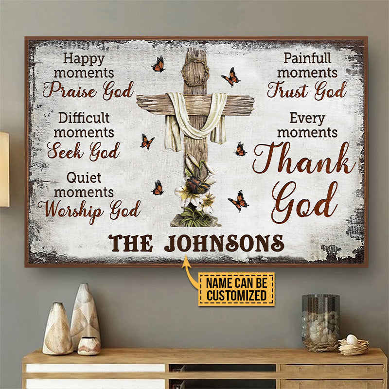 Personalized Christian Cross Happy Moments Custom Poster