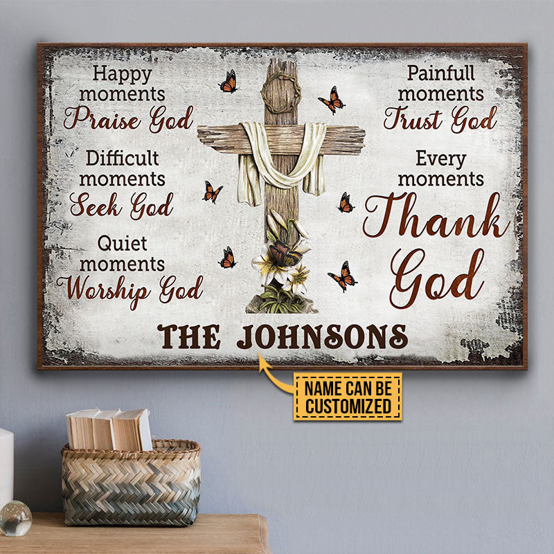 Personalized Christian Cross Happy Moments Custom Poster
